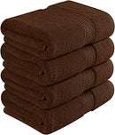 Utopia Towels 700 GSM Premium Bath Towels 100% Ring Spun 4 Pack - Dark Brown - Brand New
