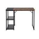 Homy Casa Black Brown Wood Top Contemporary Writing Table with Storage Shelves - Brand New