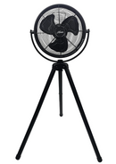 HUNTER 90646 Metal Tripod Fan, Adjustable Tilt, 3 Speeds, 12" Matte Black - Like New