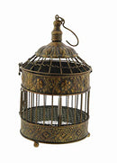Deco 79 Metal Floral Birdcage Antique Twisted Rod Set of 2 24", 16"H, Bronze - Brand New