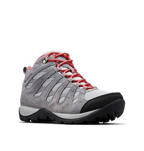 1865321 Columbia Women's Redmond V2 Mid Waterproof Hiking Boot Steam/Daredevil 9 - Like New