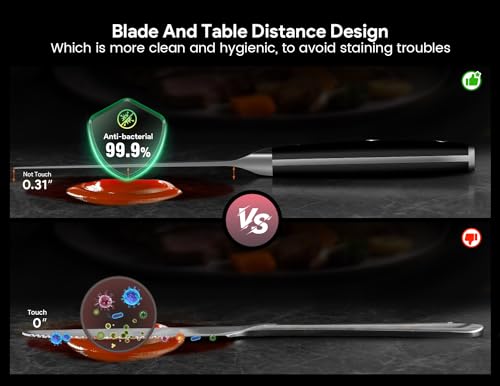 PIKLOHAS STEAK KNIVES SET OF 4, 4.5" NON SERRATED DINNER KNIFE - BLACK - Like New