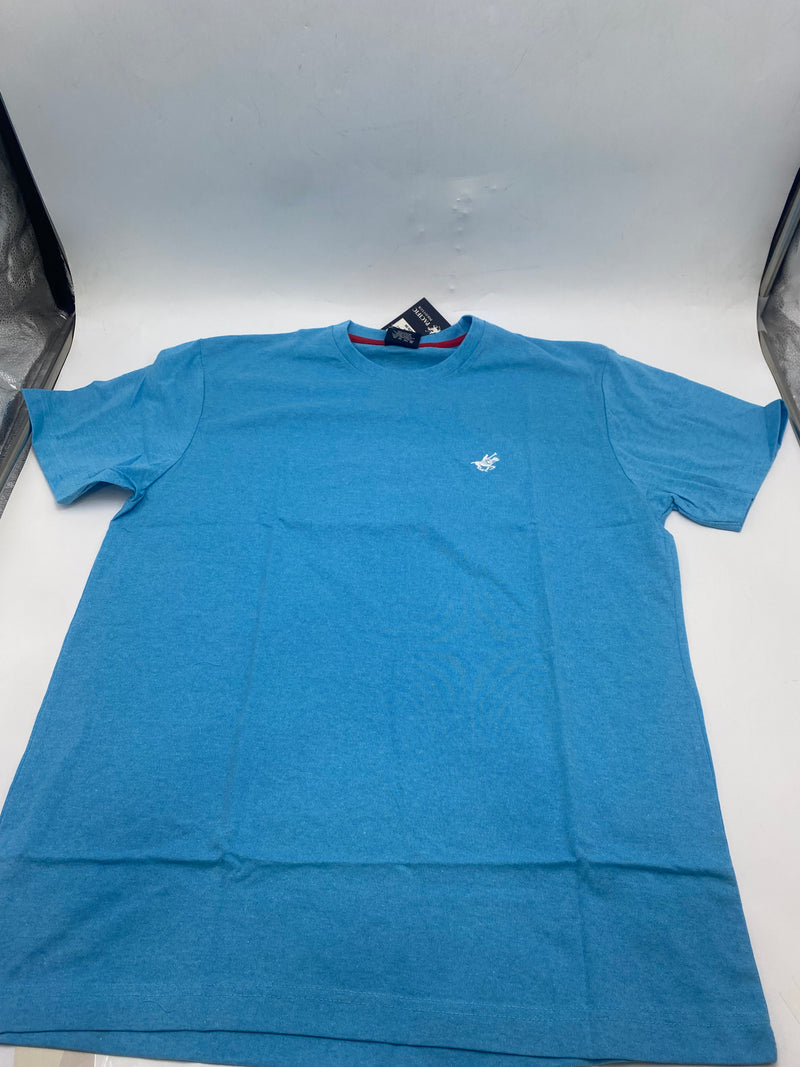 PACIFIC POLO CLUB MEN'S SHORT SLEEVE TEE SHIRT - SIZE: MEN L - CYAN - Brand New