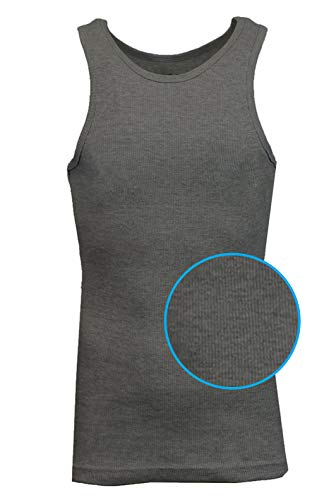 GALAXY BY HARVIC MENS HEAVY-WEIGHT RIBBED TANK TOP SIZE: MEN XL - CHARCOAL - Brand New