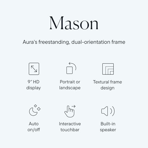 AURA MASON WIFI DIGITAL PICTURE FRAME WIRECUTTER'S BEST DIGITAL FRAME - BLACK - Brand New