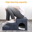 Foldable Dog Steps – Portable Pet Home Ladder - 3 Steps, 2 Storage ans 1 Window - Brand New