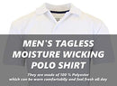 Galaxy by Harvic Men's Tagless Moisture Wicking Polo Shirt White 3XL Like New