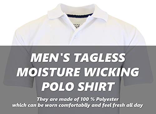 GALAXY BY HARVIC DRY-FIT MOISTURE-WICKING POLO SHIRT - SIZE: MEN L - WHITE - Brand New