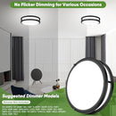 TOBUSA 30W FLUSH MOUNT CEILING LIGHTS BLACK 10INCH LED CEILING 2PACK - BLACK - Like New