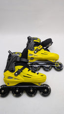 Nattork Kids Inline Skates Light up Wheels Blades Roller,Size: 5-8 - Yellow - Brand New