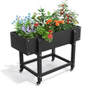 LUE BONA PLASTIC BLACK 16.7" W X 39.4" L X 28-IN H RAISED PLANTER BOX - BLACK - Brand New