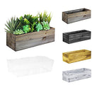 CYS EXCEL Wooden Planter Box 13"x5" H:4" Removable Plastic Liner B08YBBWHYS - Brand New