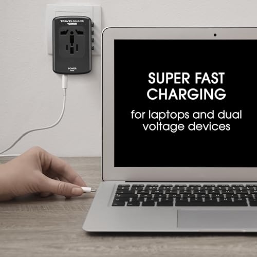 CONAIR FAST CHARGE UNIVERSAL TRAVEL ADAPTER - BLACK - Like New