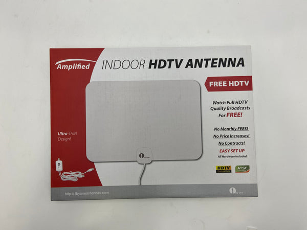1 BY ONE AMPLIFIED INDOOR HDTV ANTENNA - WHITE - Scratch & Dent