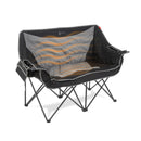 ARROWHEAD OUTDOOR 57" FOLDABLE HEATED CAMPING LOVESEAT CHAIR - BLACK/GRAY - Like New