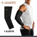 TOMMIE COPPER SPORT SPANDEX COMPRESSION ARM SLEEVE LARGE/EXTRA-LARGE - BLACK - Like New