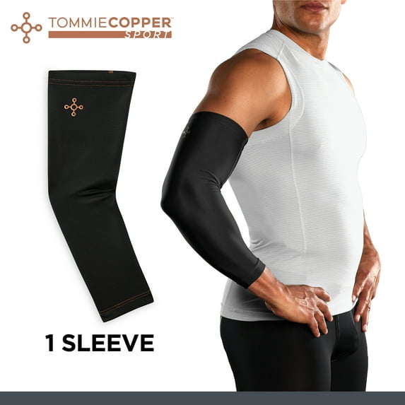 TOMMIE COPPER SPORT SPANDEX COMPRESSION ARM SLEEVE LARGE/EXTRA-LARGE - BLACK - Like New