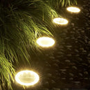 ESARR LED Ground Spot Solar Lights, Outdoor Waterproof, 8 PACK - Black/Silver Like New