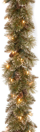 NATIONAL TREE COMPANY PRE-LIT ARTIFICIAL CHRISTMAS GARLAND 6 FEET GLITTERY GREEN - Brand New