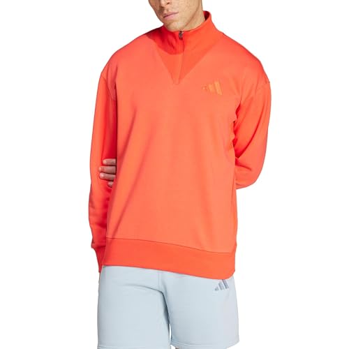 ADIDAS MEN'S ALL SZN FLEECE CREWNECK SWEARSHIRT SIZE MEN L BRIGHT RED - Brand New
