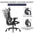KERDOM OFFICE CHAIR KERDOM ERGONOMIC DESK CHAIR COMFY BREATHABLE MESH - BLACK - Like New