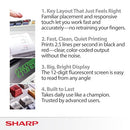 SHARP INK PRINTING CALCULATOR, 12-DIGIT LCD, AC POWERED, OFF-WHITE, GRAY - Like New