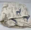 KATHY IRELAND 100% TURKISH COTTON FLANNEL DEER SHEET SET, SIZE : QUEEN - BEIGE - Like New