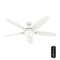 Hunter Fan 54" LED Light Ceiling Fan, Remote, 5 Blades CC59477 - FRESH WHITE - Like New