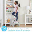 MELISSA & DOUG KIDS FURNITURE WOODEN STEP STOOL - GRAY - Brand New