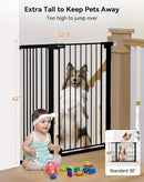 COMOMY 42" EXTRA TALL BABY GATE FOR STAIRS, FITS 29.5" TO 43.3" OPENING; BLACK - Like New