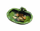 Smart Solar 22300R01 Solar Powered Ceramic Frog Water Feature - Green - Like New
