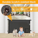 WOMHOM SAFETY 1ST RETRACTABLE GATE 55" WALL DOOR MESH GATE - BLACK - Like New
