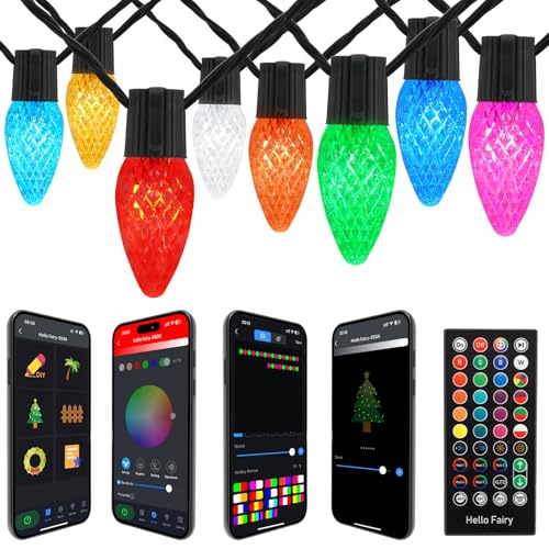GEMECE SMART C9 CHRISTMAS OUTDOOR LIGHTS 99FT 150 LEDS RGB STRING LIGHTS - Like New
