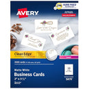 Avery Clean Edge Printable Business Cards with Sure Feed Technology - White - Brand New