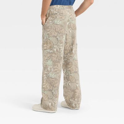 ORIGINAL USE MEN'S CAMO PRINT BAGGY UTILITY PANTS LARGE - GREEN - Brand New