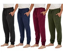 REAL ESSENTIALS MENS 4-PACK COTTON LOUNGE JOGGER SET MULTI COLOR - SIZE: MEN XL - Like New