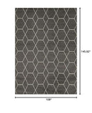 UNIQUE LOOM TRELLIS AREA RUG (9' X 12' 2", 3140888) DARK GRAY/ IVORY - Like New