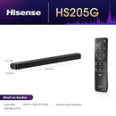 HISENSE HS205G 2.0CH SOUND BAR, 120W, DTS VIRTUAL: X, DOLBY - Scratch & Dent