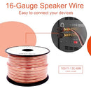 VAIYER 16 GAUGE SPEAKER WIRE CABLE 100 FT 30.48 METER 1.3 MM CCA VRSC16100C BRON - Brand New