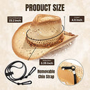 Simplicity Cowboy Hat Men Straw Western Hat Brown Leather Band - Brand New
