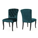 Christopher Knight Home Hallie Traditional Velvet Armless Dining Chair 2Pcs Set - Brand New