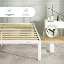NV0BFW03-F Novilla 14 Inch Full Bed Frame Metal Bed Frame with Storage - White - Like New