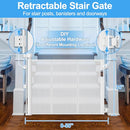 CHEEGLU RETRACTABLE BABY GATE FOR STAIRS 55 INCH DOG GATE FOR STAIR C-33 - WHITE Like New