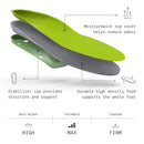 SUPERFEET ALL-PURPOSE SUPPORT HIGH ARCH INSOLES 2.5-5/4.5-6 - GREEN - Like New