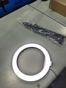 GENERIC 10" WHITE RING LIGHT WITH BLACK TRIPOD - WHITE BLACK - Like New