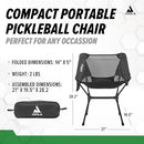 JOOLA PICKLEBALL CHAIR – LIGHTWEIGHT, FULL SIZE CHAIR – FOLDABLE SEAT – BLACK - Like New