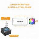 UpHere RGB LED 120mm Case Fan Quiet Edition High Airflow 5 Pack C8123 - Black - Like New