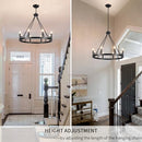 LASENCHOO CHANDELIER FOR DINING ROOM, 8-LIGHT HANGING FIXTURE - BLACK - Like New