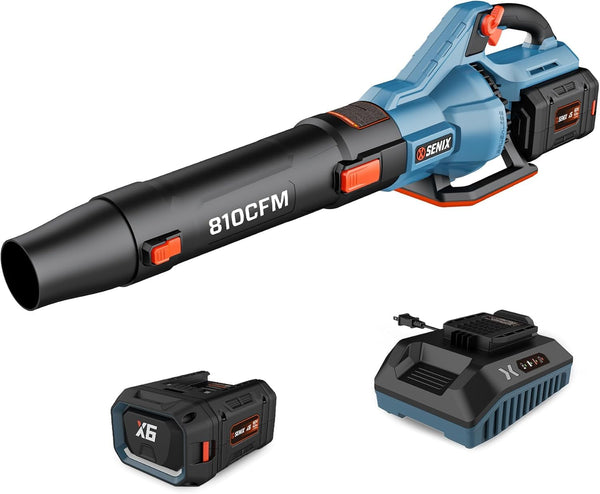 SENIX X6 60 VOLT MAX* HANDHELD CORDLESS LEAF BLOWER UP TO 810 - Scratch & Dent