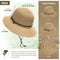 SIMPLICITY WOMEN'S UPF 50+ WIDE BRIM BRAIDED STRAW SUN HAT LANYARD - NATURAL - Like New